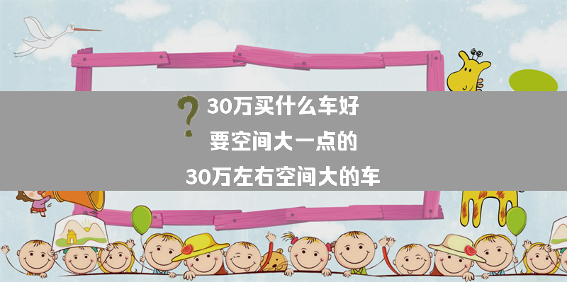 30万买什么车好 要空间大一点的？（30万左右空间大的车）