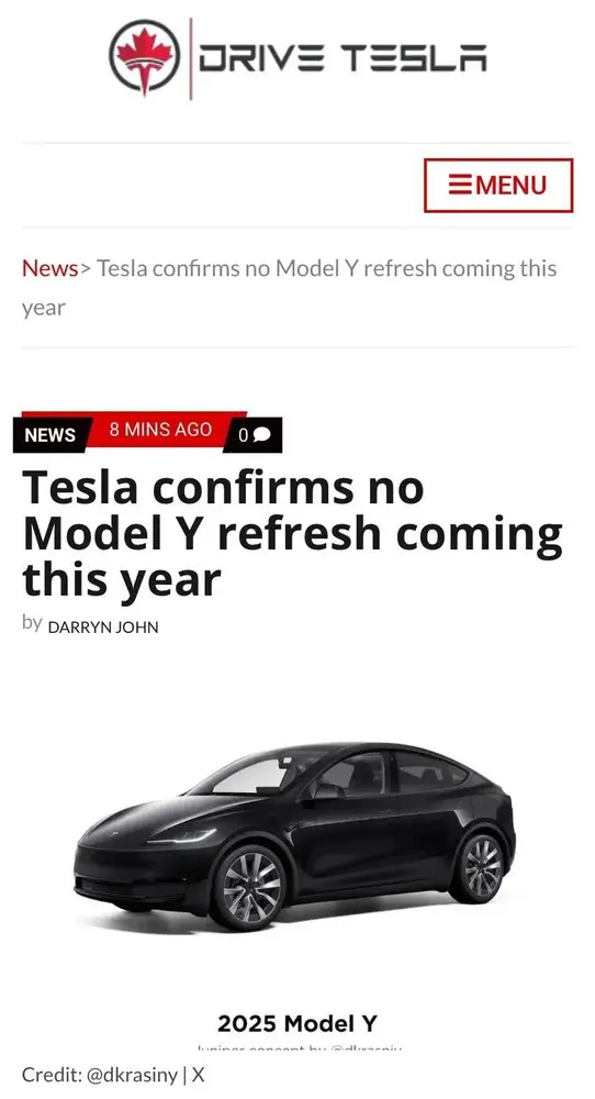 陇南官方辟谣！特斯拉内部信称2024年不会更新Model Y